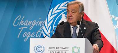 Генеральный секретарь ООН выступает на Конференции по изменению климата в Катовице. Секретариат РКИК