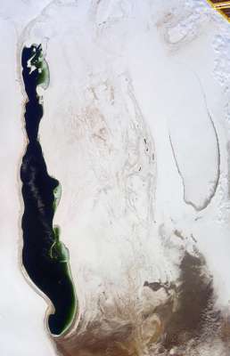 Фото Аральское море с борта МКС, 2018 год