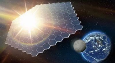 Концепт солнцезащитного «козырька» для Земли. Иллюстрация: Planetary Sunshade Foundation.