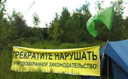 Экологи установили лагерь, протестуя против вырубки Химкинского леса. Фото: РИА Новости