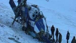 Фото вертолета Ми-8, разбившегося на Алтае 9 января. Фото: РИА Новости