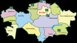 Карта Казахстана. Фото с сайта http://www.afl.kz