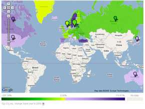 В интернете появилась карта глобального потепления. Фото: maps.unfccc.int   