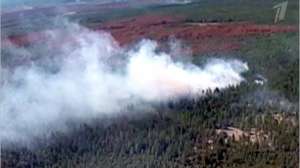 Лесные пожары в Туве. Кадр Первого канала