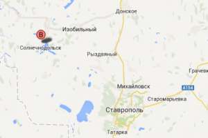  Солнечнодольск на карте Ставропольского края Изображение: сервис Google Maps
