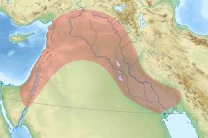 «Плодородный полумесяц» на карте Ближнего Востока. Изображение: S&amp;#233;mhur