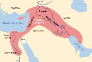 «Плодородный полумесяц» на карте Ближнего Востока. Фото: ©World Regional Geography/Royal Berglee