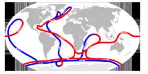 Океанический транспорт перемещает тепло и воду между полушариями по дну океана. Он также перемещает углекислый газ. (Фото: NASA)