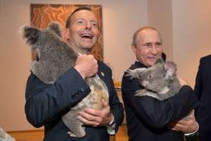 Владимир Путин и Тони Эббот во время фотосессии Фото: G20 Australia, Andrew Taylor / AP