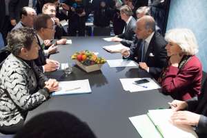 Пан Ги Мун на Конференции по климату в Париже. Фото ООН/Эскиндер Дебебе