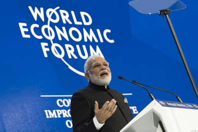 Премьер-министр Индии Нарендра Моди на открытии экономической недели в Давосе. Credit: World Economic Forum