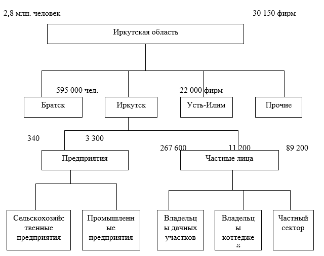 Рис. 3.2. Сегментирование рынка Иркутской области