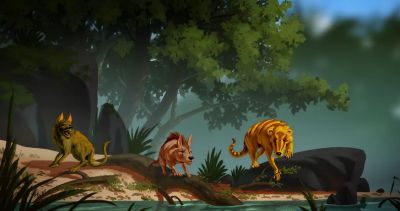 Художественная реконструкция ранних млекопитающих палеогена. Слева направо: Conacodon hettingeri, Miniconus jeanninae, Beornus honeyi. Иллюстрация: Banana Art Studio