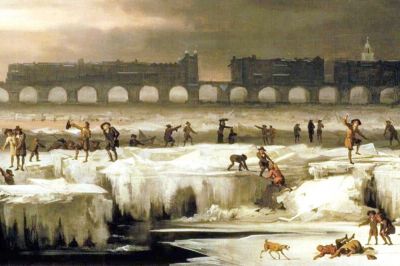 Аномальное похолодание середины XVII века, которое сковало реку Темзу, запечатлел художник Абрахам Хондоус. Фото: Museum of London.
