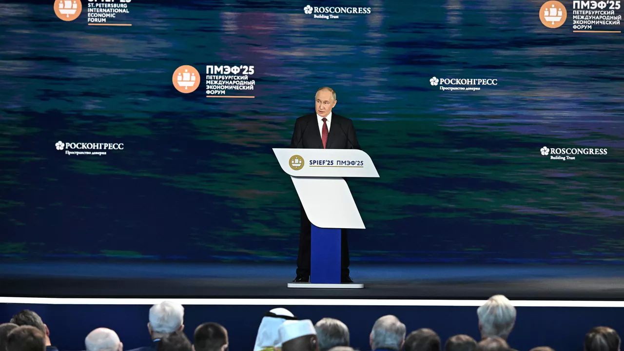 Президент России Владимир Путин выступает на пленарном заседании XXVIII Петербургского международного экономического форума/ Фото: РИА Новости / Сергей Бобылев