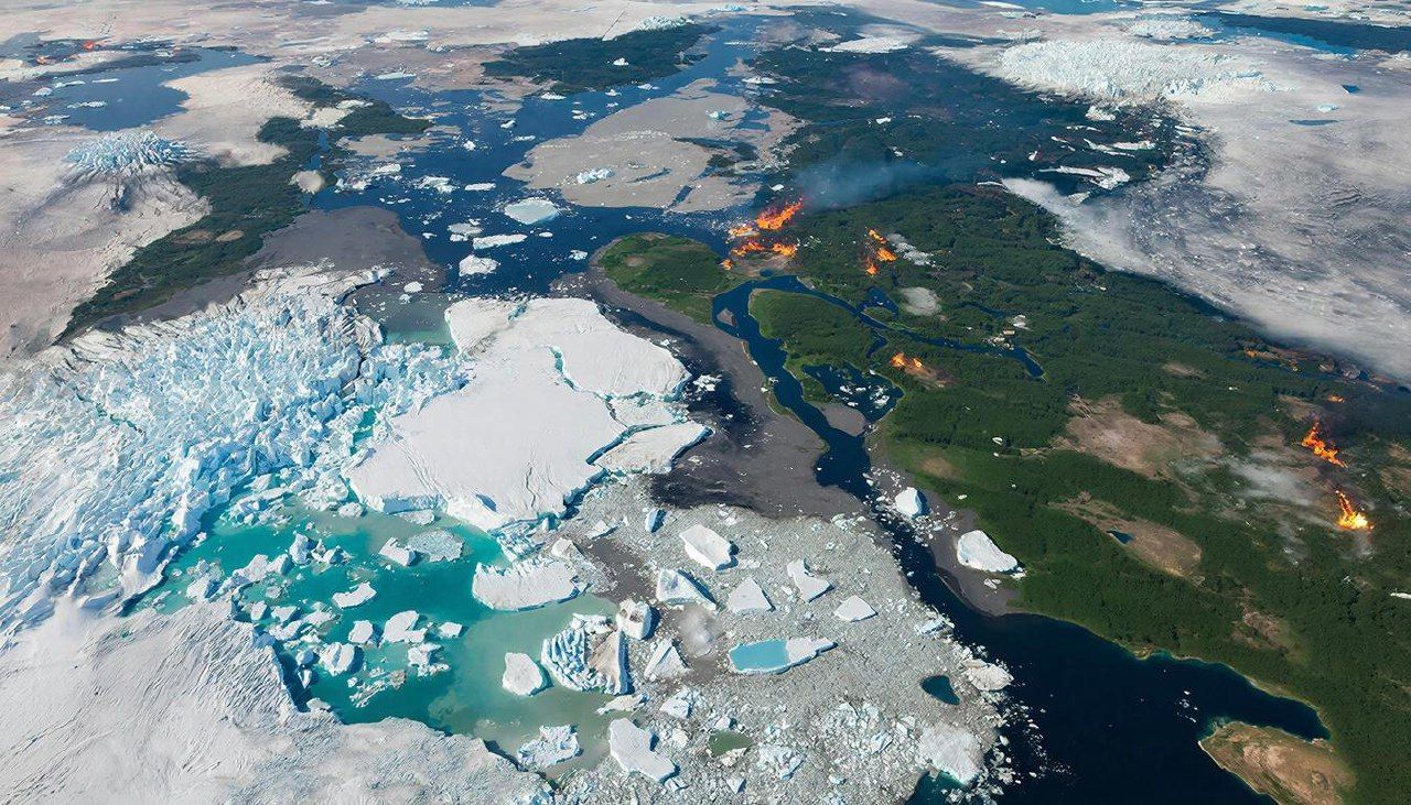 Прошлый год стал третьим в списке самых жарких за всю историю наблюдений. Иллюстрация: ECOportal.su / ИИ