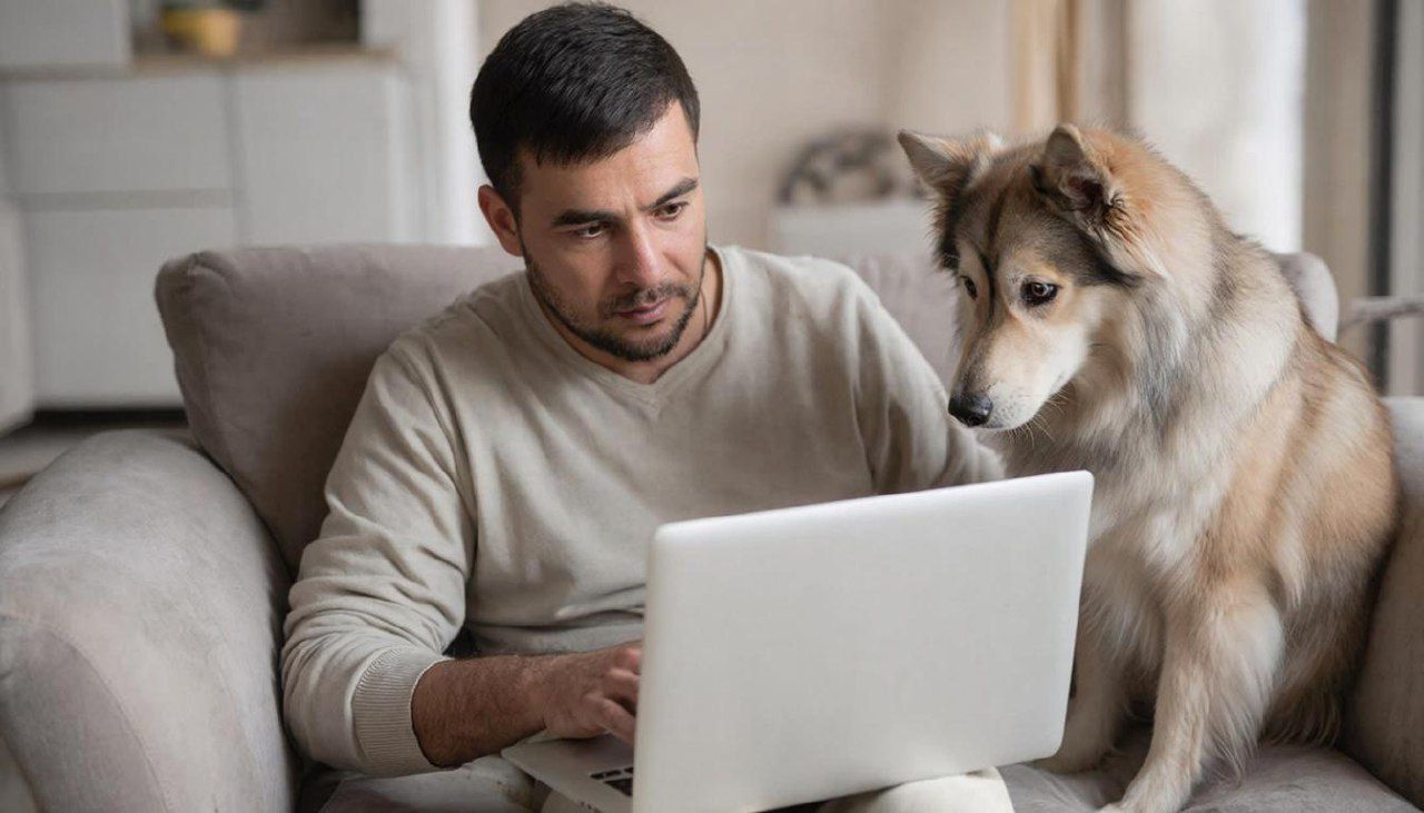 Собака мешает на удалёнке? Иллюстрация: ECOportal.su / ИИ