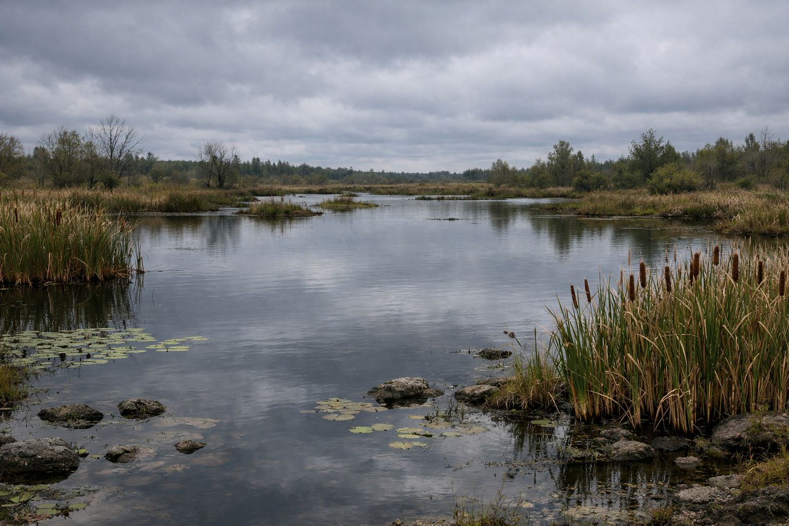 Водно-болотные угодья продолжают охраняться российским законодательством после выхода страны из Рамсарской конвенции. Иллюстрация: ECOportal.su / ИИ