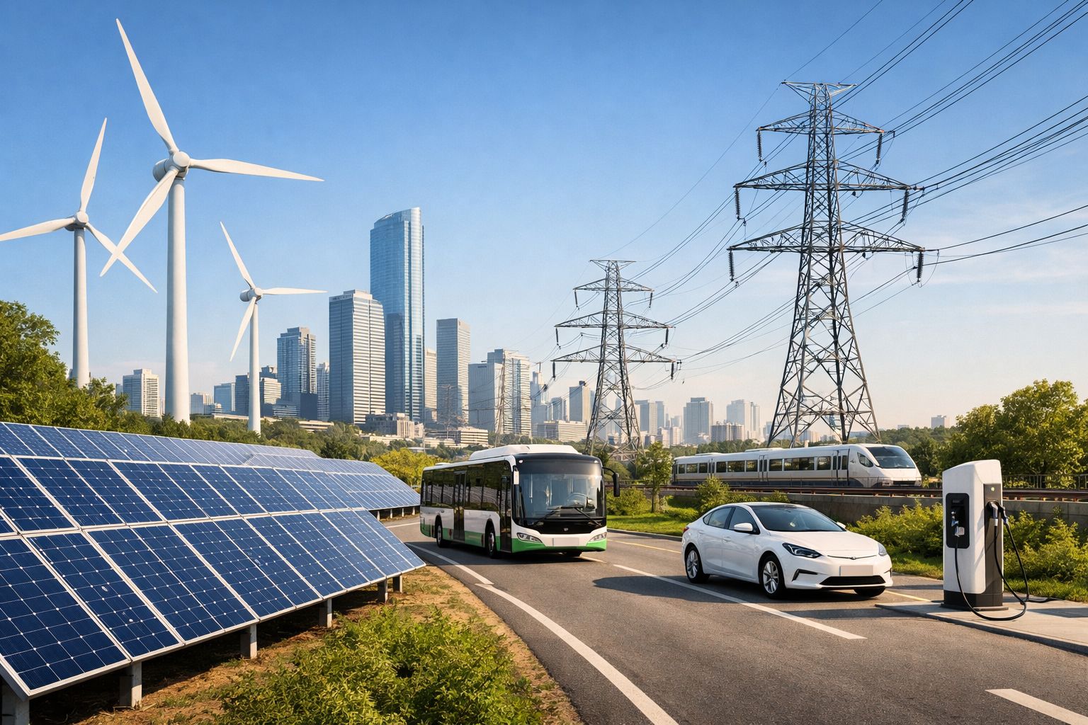 Электрификация меняет облик современного мира. Иллюстрация: ECOportal.su / ИИ