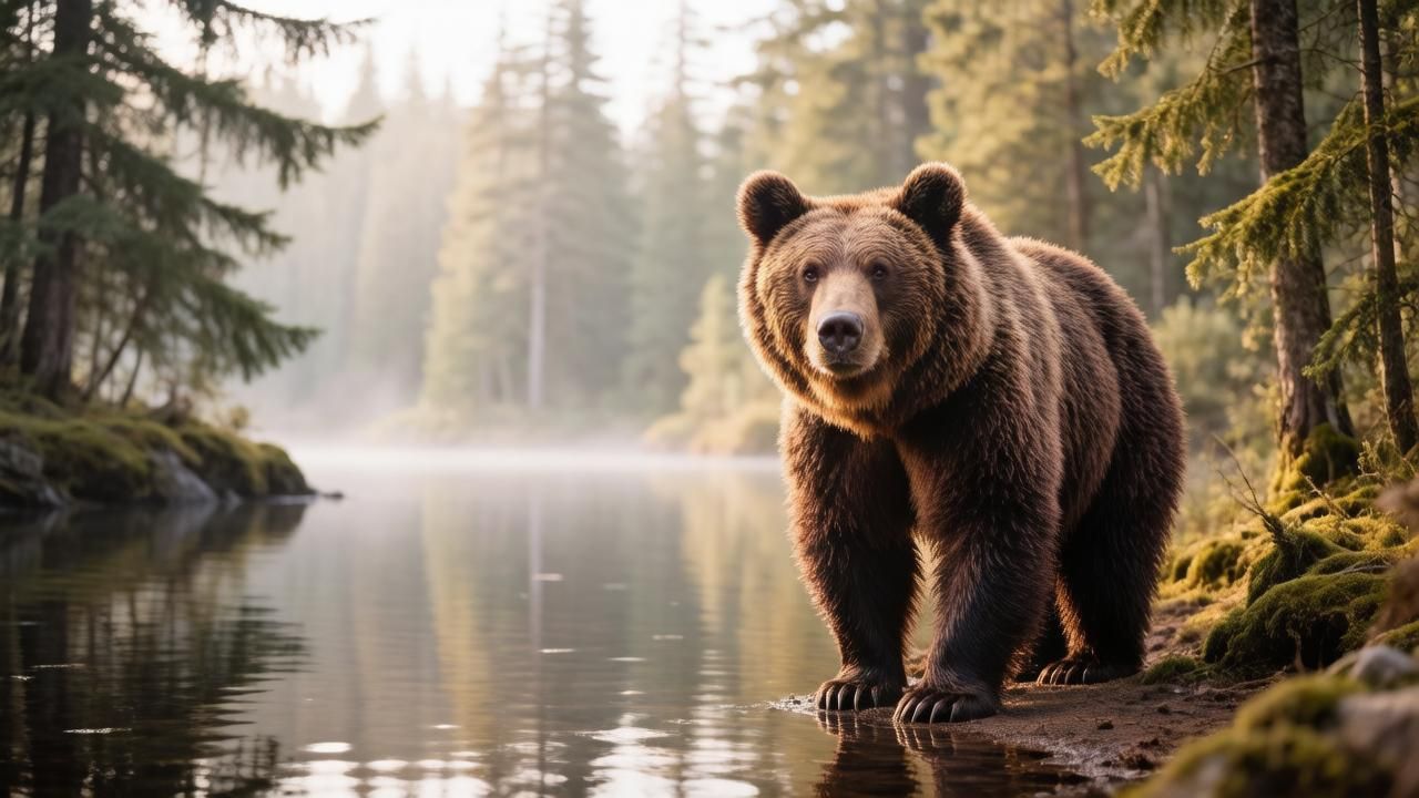 Бурый медведь. Иллюстрация: ECOportal.su / ИИ