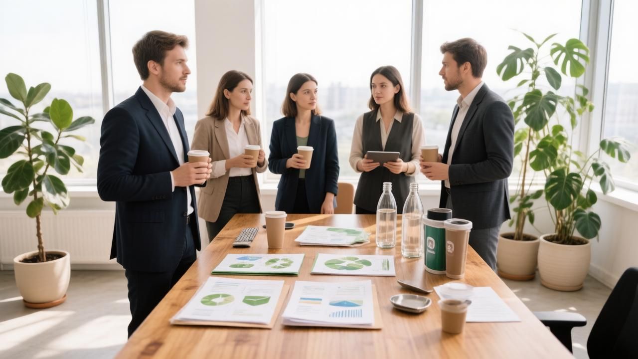 Экологические практики в современном офисе. Иллюстрация: ECOportal.su / ИИ