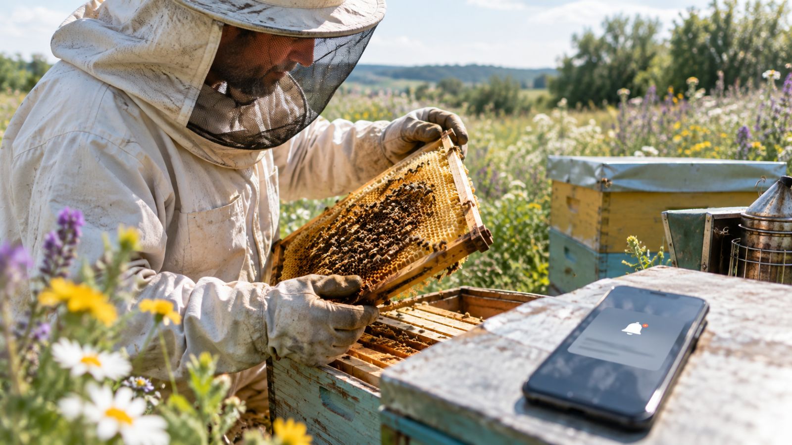 Пасечники получат СМС и упрощенную торговлю медом. Иллюстрация: ECOportal.su / ИИ
