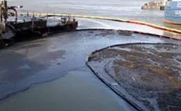 Пятно в акватории Амура вызвано загрязнением нефтепродуктами. Фото: РИА Новости