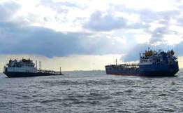 До 400 тонн топлива вылилось в Эльбу при столкновении двух судов. Фото: РИА Новости