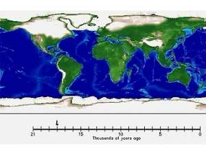 Ледяной покров на Земле во время последнего ледникового периода 18 тысяч лет назад. Изображение с сайта earth.rice.edu