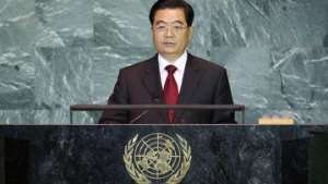 Выступление Ху Цзиньтао на церемонии открытия саммита ООН по изменению климата. Фото: РИА Новости