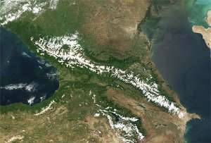 Черное и Каспийское моря. Фото: NASA