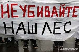 21 ноября около метро «Ясенево» состоялся митинг в защиту Бутовского леса и Битцевского лесопарка. Фото: Greenpeace.ru