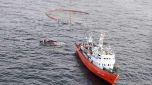 Сухогруз &quot;Берил&quot; после столкновения с судном &quot;Санта-Виктория&quot; затонул в Азовском море. Фото: РИА Новости