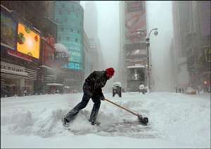 Снегопад в Нью-Йорке. Фото: http://vesti.kz