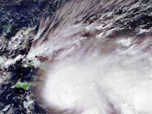 Спутниковый снимок тропического шторма. Фото: AFP