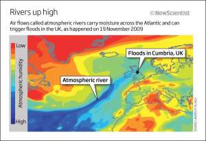 Атмосферная река и наводнение в Камбрии (изображение авторов работы).