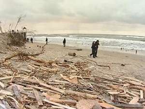 В Калининградской области штормом уничтожены почти все пляжи. Фото: Вести.Ru