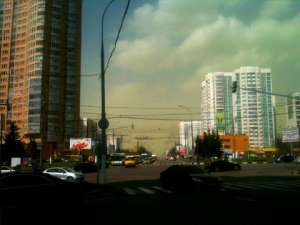 Зеленые облака в Москве. Фото: http://www.interfax.by