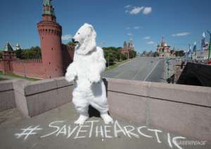 Гринпис начинает международную кампанию по Арктике при поддержке звезд и белых медведей. Фото: Greenpeace