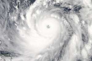 Тайфун Санба. NASA/Aqua