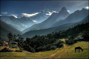 Деревня Тенгбоче в Непале, где расположен известный монастырь (фото Murat Selam).