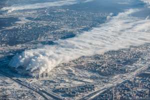 Зимняя Москва - фото с самолета. Фото  с сайта http://copypast.ru