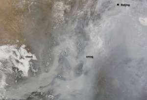 Густой смог. Фото NASA 
