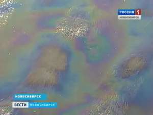 Разлив нефтепродуктов на реке Тула. Фото: vesti.ru