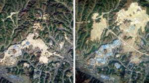 Город Шиян. Спутниковые снимки 2010 и 2012 годов (фото Digital Globe). 