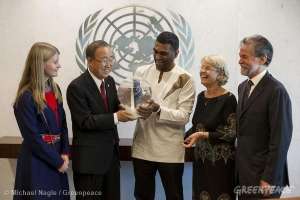 Пан Ги Мун встретился с Гринпис в преддверии климатического саммита ООН. Фото: Greenpeace