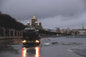 Васильевский остров чаще всего страдает от наводнений. Фото: ГУ МЧС по Санкт-Петербургу